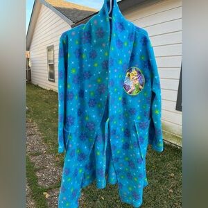 Disney Blue girls Tinker Bell Pajama Robe with Snowflake Design